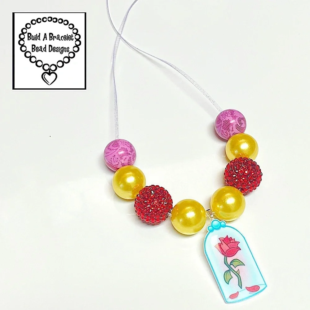 Beauty & The Beast Rose 🥀 🌹 Necklace